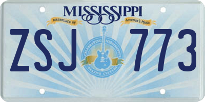 MS license plate ZSJ773