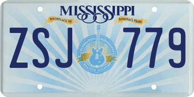 MS license plate ZSJ779
