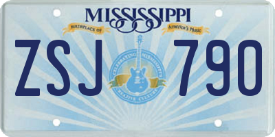 MS license plate ZSJ790