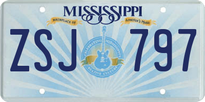MS license plate ZSJ797