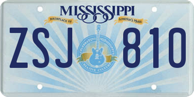 MS license plate ZSJ810