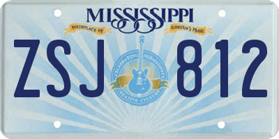 MS license plate ZSJ812