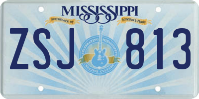 MS license plate ZSJ813