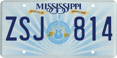 MS license plate ZSJ814
