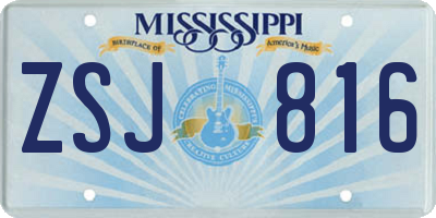 MS license plate ZSJ816