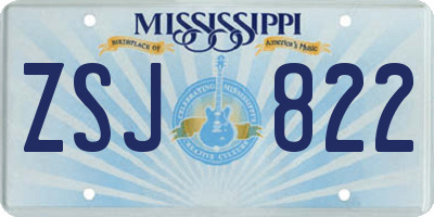 MS license plate ZSJ822