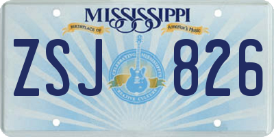 MS license plate ZSJ826