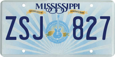 MS license plate ZSJ827