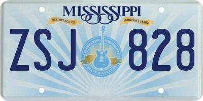 MS license plate ZSJ828