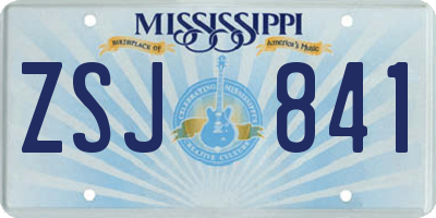 MS license plate ZSJ841