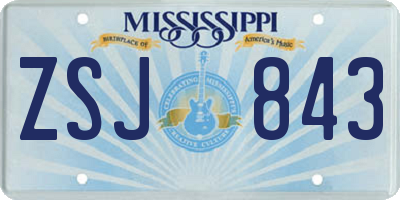 MS license plate ZSJ843