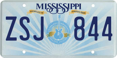 MS license plate ZSJ844