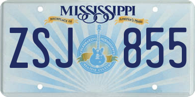 MS license plate ZSJ855