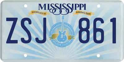MS license plate ZSJ861