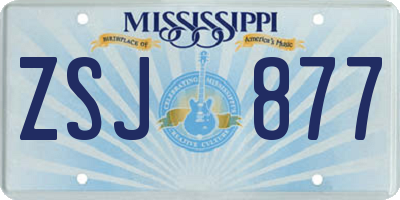 MS license plate ZSJ877