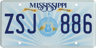 MS license plate ZSJ886