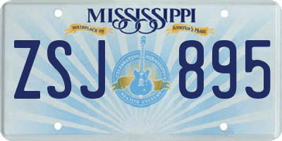 MS license plate ZSJ895