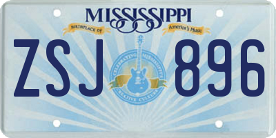 MS license plate ZSJ896