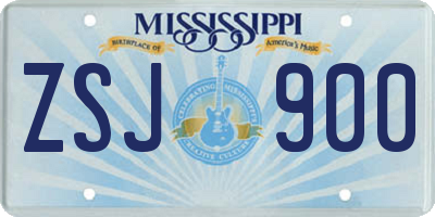 MS license plate ZSJ900