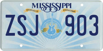 MS license plate ZSJ903