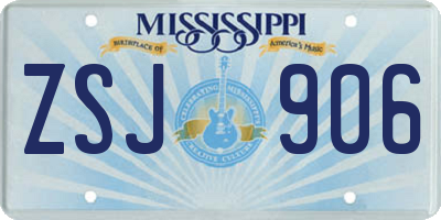 MS license plate ZSJ906
