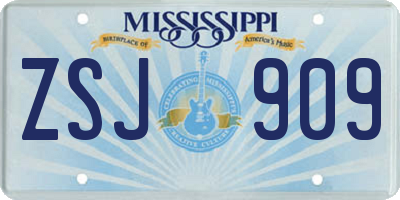 MS license plate ZSJ909
