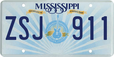 MS license plate ZSJ911