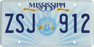 MS license plate ZSJ912