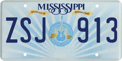 MS license plate ZSJ913