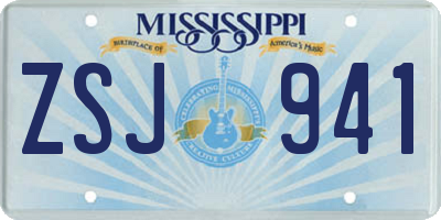MS license plate ZSJ941