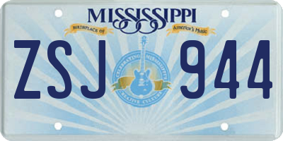 MS license plate ZSJ944