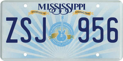 MS license plate ZSJ956