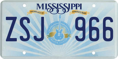MS license plate ZSJ966