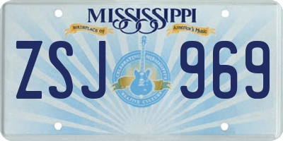MS license plate ZSJ969