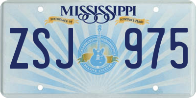 MS license plate ZSJ975