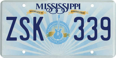MS license plate ZSK339