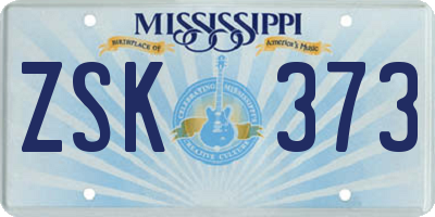 MS license plate ZSK373