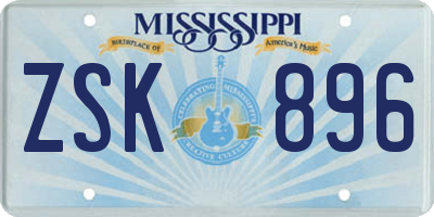 MS license plate ZSK896