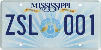MS license plate ZSL001