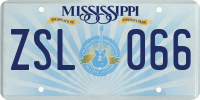 MS license plate ZSL066