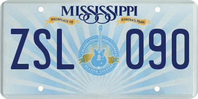 MS license plate ZSL090