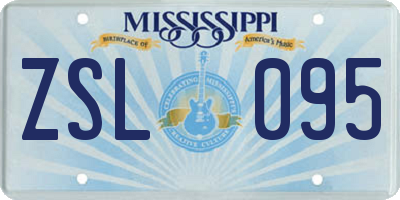 MS license plate ZSL095