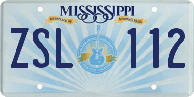 MS license plate ZSL112