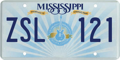 MS license plate ZSL121