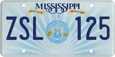MS license plate ZSL125