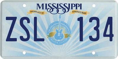 MS license plate ZSL134