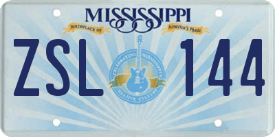 MS license plate ZSL144