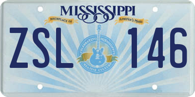 MS license plate ZSL146