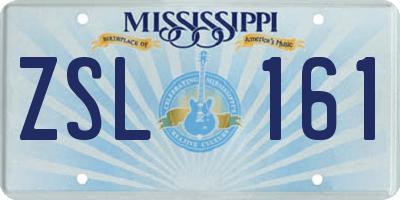 MS license plate ZSL161