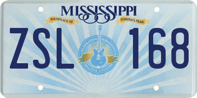 MS license plate ZSL168